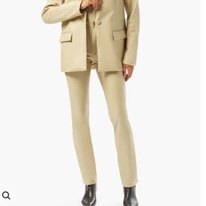 WeWoreWhat Vegan Leather Kick Flare Pant, Oat, Size 29, NWT